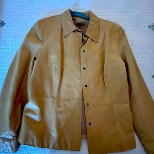 VINTAGE Caslon Women’s Leather Jacket - Camel size L